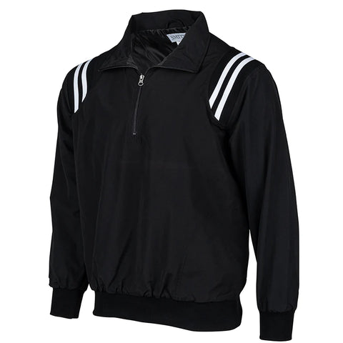 BBS320 BLK/WHT-30288 -Smitty Long Sleeve Microfiber Shell Pullover Jacket w/ Half Zipper