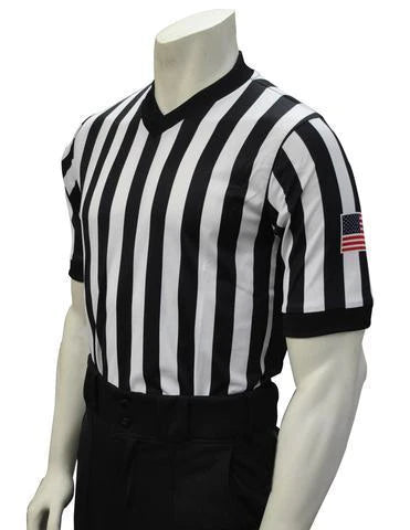 USA201-607-20200- Smitty "Made in USA" - "BODY FLEX" Men's Basketball V-Neck Shirt w/ Side Panel - With USA Flag
