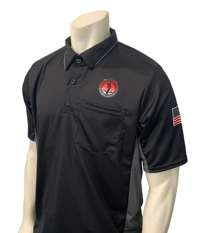 USA312OK-BK/CG-30224 - Smitty "Made in USA" - "OSSAA" Short Sleeve Black/Charcoal Grey Baseball Umpire Shirt