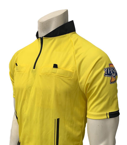 USA900IN-YW-9043 - Smitty "Made in USA" - "PERFORMANCE MESH" "IHSAA" Yellow Short Sleeve Soccer Shirt