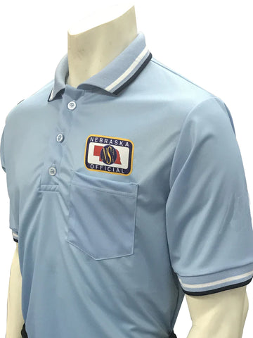 USA300NE-NHS-PB - 30115 - Smitty "Made in USA" - Baseball Men's Short Sleeve Ump Shirt Powder Blue