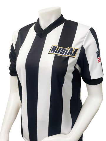 I239NJ-20145 - Smitty "Made in USA" - IAABO - NJSIAA Women's Basketball 2 1/4" Stripe Short Sleeve Shirt