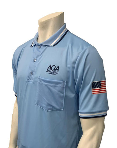 USA300AR-PB -30072- Smitty "Made in USA" - "AOA" Short Sleeve Powder Blue Umpire Shirt